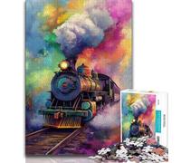 Puzzles for Teenagers 1000 Pieces Rainbow Train Teenager Jigsaw,Educational Games Home Decoration Birthday Present, Gifts, Wall Art (size 75x50cm)
