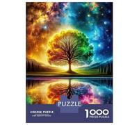 Puzzles for Teenagers 1000 Pieces Rainbow Tree Cosmic Adult Jigsaw Puzzle Family Game Pattern Assembly Fun at Home Activities, 38x26cm/1000pcs