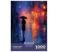 Puzzles for Teenagers 1000 Pieces Rainy Night Cityscape Jigsaw Puzzle Brain Teaser Game A Work of Art Unique Birthday And Xmas Gifts 52x38cm/1000pcs