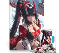 Puzzles for Teenagers 1000 Pieces Red-Haired Anime Girl Educational Toy Improve Memory with Matching Poster And Trivia Sheet 50x75cm