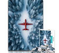 Puzzles for Teenagers 1000 Pieces Red Plane in The Forest,Educational Games Home Decoration for Is Ideal As A Gift for The Whole Family (75x50cm)