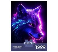 Puzzles for Teenagers 1000 Pieces Retro White Wolf Adult Jigsaw Puzzle Family Game Pattern Assembly Fun at Home Activities, 52x38cm/1000pcs