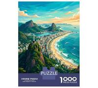 Puzzles for Teenagers 1000 Pieces Rio De Janeiro Cityscape with Christ The Redeemer Jigsaws for Adults Hands-on Game Difficult Hard Fun at Home Activities, 70x50cm/1000pcs