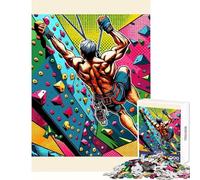 Puzzles for Teenagers 1000 Pieces Rock Climbing Wpap Pop Art Brain Teaser Game Staycation Kill Time Home Decoration Toys Parent-child Interaction (50x75cm)