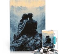 puzzles for teenagers 1000 pieces Romantic Couple on Mountaintop in Monochrome Style Hands-on-Spiel Kunstwerk Geschenk75x50cm
