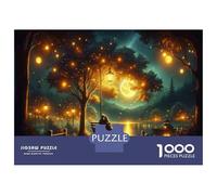 Puzzles for Teenagers 1000 Pieces Romantic Night by The Lake Adult Jigsaw Toy Wall Decor Perfect Decoration Unique Birthday And Xmas Gifts 52x38cm/1000pcs