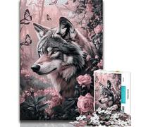 Puzzles for Teenagers 1000 Pieces Rose Wolf Teenager Jigsaw,Educational Games Home Decoration Birthday Present, Gifts, Wall Art (size 38x26cm)