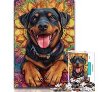 Puzzles for Teenagers 1000 Pieces Rottweiler,Help The Brain Exercise Addictive Toys to Cultivate Patience Perfect Decoration 38x26cm