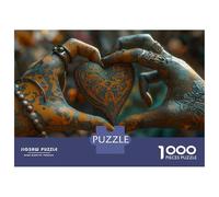 Puzzles for Teenagers 1000 Pieces Rustic Heart Decorations for Rustic Weddings Adult Jigsaw Puzzle Brain Teaser Game Hand Speed Race Fun Activities at Home 70x50cm/1000pcs
