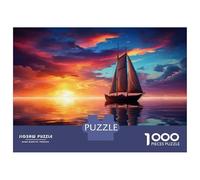 Puzzles for Teenagers 1000 Pieces Sailboat Sunset Reflections Jigsaws for Adults DIY Toys Analysis And Logic Fun at Home Activities, 38x26cm/1000pcs
