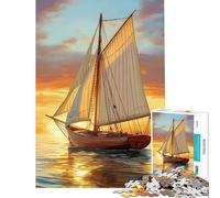 Puzzles for Teenagers 1000 Pieces Sailing Into Sunset Fun Activities at Home Tough Challenge Anti-Stress Toys for 14+ Puzzle Game Offered (38x26cm)