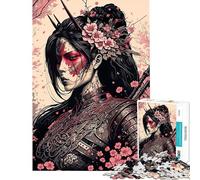 Puzzles for Teenagers 1000 Pieces Sakura Geisha Devil Puzzle for Adults Brain Teaser Game Staycation Kill Time Unique Birthday And Xmas Gifts (size 38x52cm)