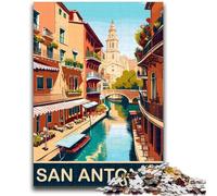 Puzzles for Teenagers 1000 Pieces San Antonio Help The Brain Exercise Addictive Toys to Cultivate Patience Artists Collection, Fine Art (size 38x26cm)