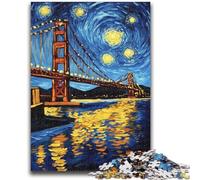 Puzzles for Teenagers 1000 Pieces San Francisco Bridge at Night Family Entertainment Toys Educational Game for Birthday, Chrismas for Ages 14+ 50x75cm