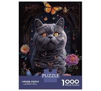 Puzzles for Teenagers 1000 Pieces Scottish Fold Jigsaws for Adults Hands-on Game Difficult Hard Fun at Home Activities, 38x26cm/1000pcs