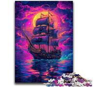 Puzzles for Teenagers 1000 Pieces Sea Pirate Ship Learning Educational Toys Family Games Enhance Love between Couples 50x75cm