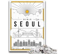 Puzzles for Teenagers 1000 Pieces Seoul South Korea Challenging To Complete But Fun And Humorous Educational Game for Birthday (size 50x75cm)