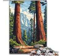 Puzzles for Teenagers 1000 Pieces Sequoia Forest Landscape Family Game Stress Reliever Difficult Challenge Artists Collection, Fine Art (50x75cm) 1000pcs