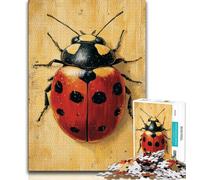 Puzzles for Teenagers 1000 Pieces Seven-spotted Ladybug,Stress Reliever Difficult Challenge Every Piece Is Unique - Challenging Family Fun Game (38x26cm)