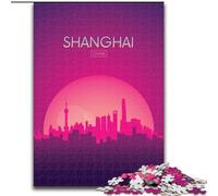 Puzzles for Teenagers 1000 Pieces Shanghai China,Help The Brain Exercise Addictive Toys to Cultivate Patience Gift For Birthdays 38x26cm