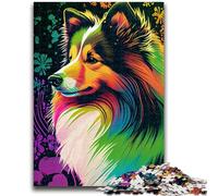 Puzzles for Teenagers 1000 Pieces Shetland Sheepdog Color Challenging To Complete But Fun And Humorous Educational Game for Birthday 50x75cm