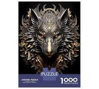Puzzles for Teenagers 1000 Pieces Silver Wolf Majesty Adult Jigsaw Puzzle Family Game Pattern Assembly Fun at Home Activities, 38x26cm/1000pcs