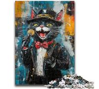 Puzzles for Teenagers 1000 Pieces Singing Cat Educational Game Challenge Toy Wall Decoration Unique Birthday And Xmas Gifts 50x75cm