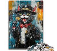 Puzzles for Teenagers 1000 Pieces Singing Cat for Educational Game Challenge Toy for Is Ideal As A Gift for The Whole Family 26x38cm