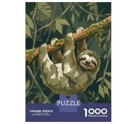 Puzzles for Teenagers 1000 Pieces Sloth Hanging on A Branch Adult Jigsaw Brain Teaser Game Pattern Assembly Unique Birthday And Xmas Gifts 38x26cm/1000pcs