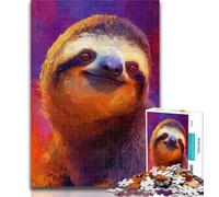 Puzzles for Teenagers 1000 Pieces Sloth Oil Painting 1000 Piece Jigsaw,Learning Educational Toys Family Games Gifts for Friends And Family 26x38cm