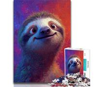 Puzzles for Teenagers 1000 Pieces Sloth Oil Painting Teenager Jigsaw,Educational Games Home Decoration Suitable for Desktop Decoration (size 75x50cm)