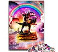 Puzzles for Teenagers 1000 Pieces Sloth Riding Dinosaur Help The Brain Exercise Addictive Toys to Cultivate Patience Artists Collection, Fine Art 38x26cm