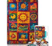 Puzzles for Teenagers 1000 Pieces Smiling Sun Collage,Stress Reliever Difficult Challenge Every Piece Is Unique - Challenging Family Fun Game 38x26cm