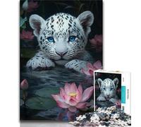Puzzles for Teenagers 1000 Pieces Snow Leopard Baby,Educational Games Home Decoration for Is Ideal As A Gift for The Whole Family 38X26CM