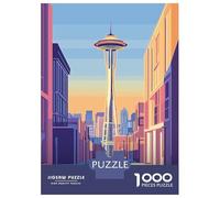 Puzzles for Teenagers 1000 Pieces Space Needle Cityscape Puzzles for Adults Relax Games Analysis And Logic Challenging Game Gifts 70x50cm/1000pcs