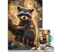 Puzzles for Teenagers 1000 Pieces Spirit Raccoon,Stress Reliever Difficult Challenge Every Piece Is Unique - Challenging Family Fun Game (75x50cm)