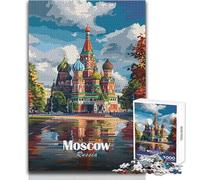 Puzzles for Teenagers 1000 Pieces St. Basil's Cathedral Moscow Family Fun & Game Night For Family Fun Gifts Ideas Size 38x52cm