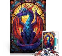 puzzles for teenagers 1000 pieces Stained Dragon Fantasy Lernspiele Heimdekoration Geburtstagsgeschenk, Geschenke, Wandkunst38x26cm