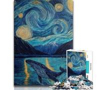 Puzzles for Teenagers 1000 Pieces Starry Sky Whale Teenager Jigsaw,Educational Games Home Decoration Suitable for Desktop Decoration (size 75x50cm)