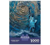 Puzzles for Teenagers 1000 Pieces Statue of Liberty Art Print-2 Puzzles for Adults Relax Games Analysis And Logic Challenging Game Gifts 52x38cm/1000pcs