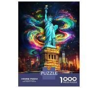 Puzzles for Teenagers 1000 Pieces Statue of Liberty Art Print Jigsaw Puzzle Brain Teaser Game A Work of Art Unique Birthday And Xmas Gifts 52x38cm/1000pcs