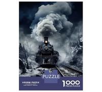 Puzzles for Teenagers 1000 Pieces Steam Train Poster Puzzles for Adults Relax Games Analysis And Logic Challenging Game Gifts 52x38cm/1000pcs