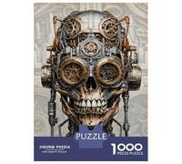 Puzzles for Teenagers 1000 Pieces Steampunk Cogs Skull Gear Jigsaw for Adults Anti-Stress Toys Wall Art Unique Birthday And Xmas Gifts 52x38cm/1000pcs