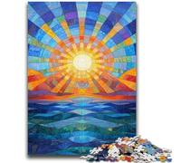 Puzzles for Teenagers 1000 Pieces Sun Rising over The Ocean for Educational Game Challenge Toy for Is Ideal As A Gift for The Whole Family 26x38cm