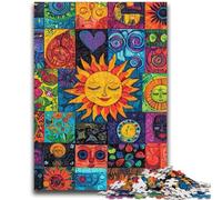 Puzzles for Teenagers 1000 Pieces Sun Smiling Collage for Educational Game Challenge Toy for Is Ideal As A Gift for The Whole Family 50x75cm