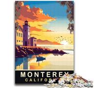 Puzzles for Teenagers 1000 Pieces Sunset in Monterey Challenging To Complete But Fun And Humorous Educational Game for Birthday (size 38x52cm)