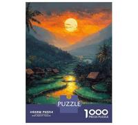 Puzzles for Teenagers 1000 Pieces Sunset Over Rice Terraces Adult Jigsaw Brain Teaser Game Pattern Assembly Unique Birthday And Xmas Gifts 52x38cm/1000pcs