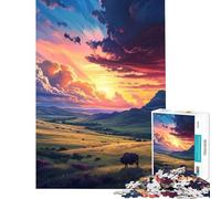 Puzzles for Teenagers 1000 Pieces Sunsets over A Wide Area Hands-on Game for Educational Game Challenge Toy Great Gifts for Games Analysis And Logic (Size 38x26cm)