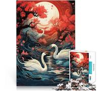 puzzles for teenagers 1000 pieces Swan under the moonlight Spiele Spielzeug Geschenk Wunschliste mit dem Weihnachtsmann52x38cm