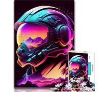 Puzzles for Teenagers 1000 Pieces Synthwave Helmet 1000 Pieces for Teenagers,deal As Gifts for The Whole Family for Ages 14+ 75x50cm